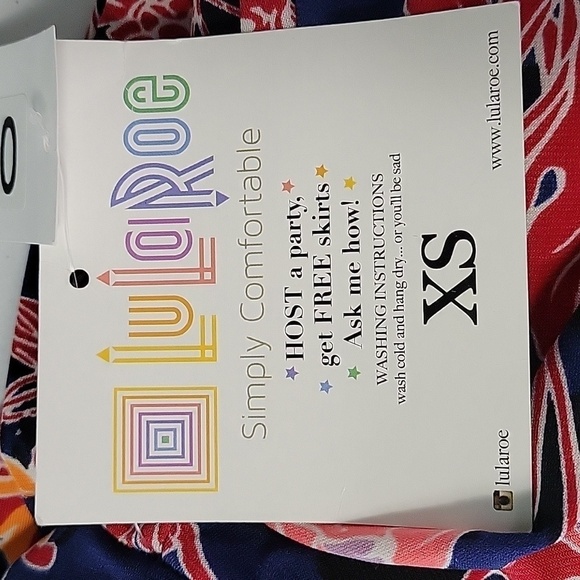 LulaRoe Blue,Red,Orange Floral Maxi Skirt Maxmalisim Style Size XS NWT - Picture 8 of 11